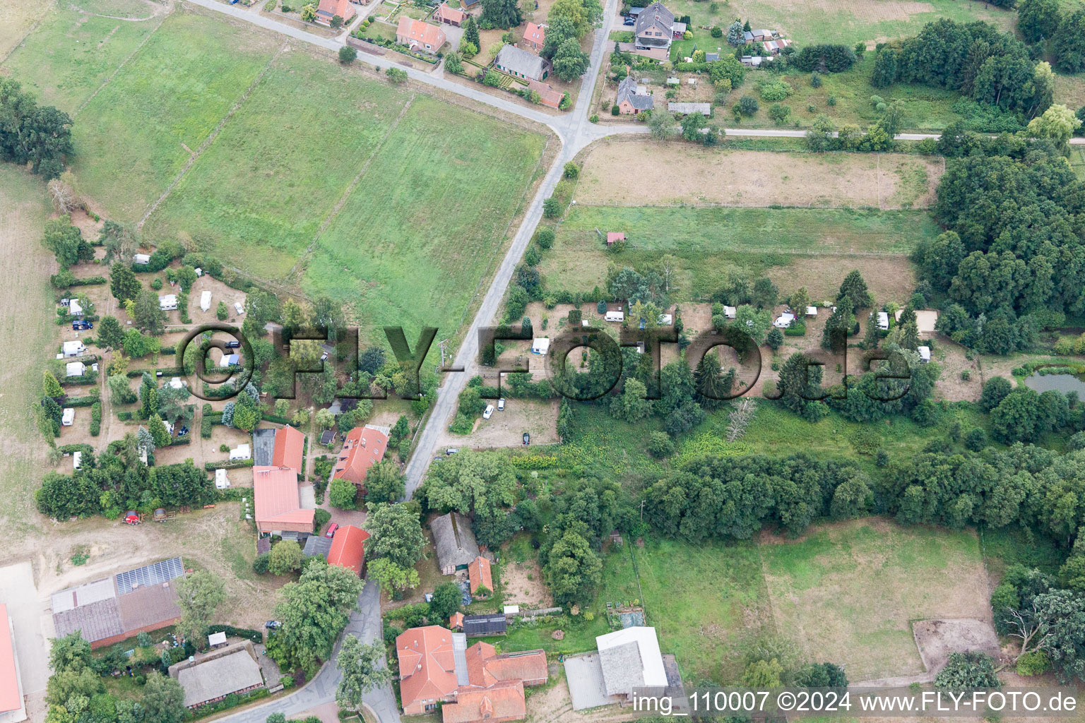 Aerial photograpy of Radenbeck in the state Lower Saxony, Germany