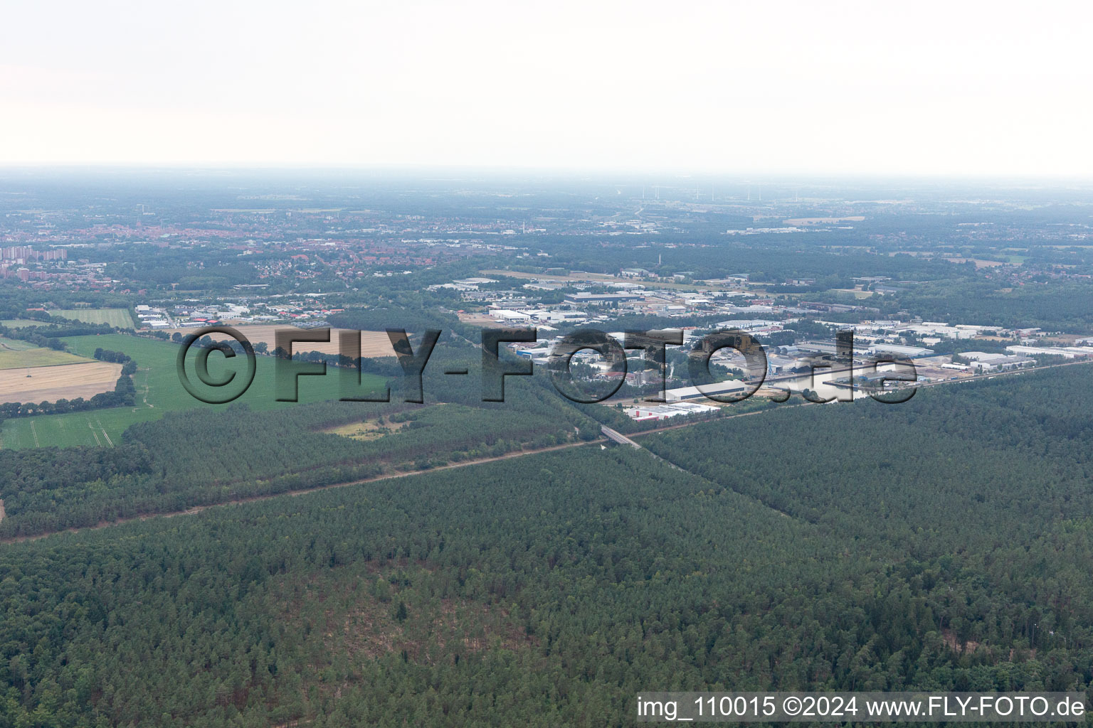 Industrial area at the port in Lüneburg in the state Lower Saxony, Germany