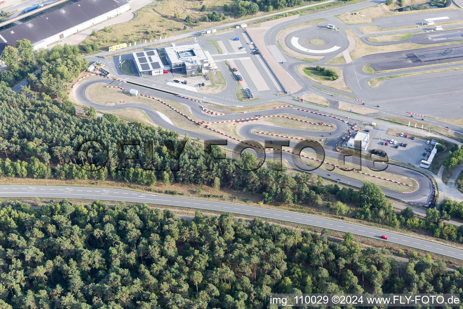 Aerial view of Course of ADAC Driving securitly centre Hansa in Embsen in the state Lower Saxony, Germany