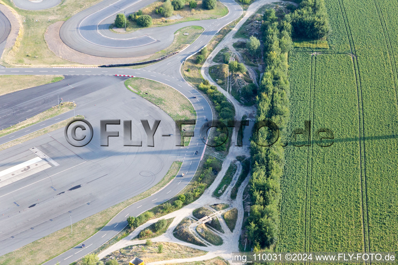 Aerial photograpy of Course of ADAC Driving securitly centre Hansa in Embsen in the state Lower Saxony, Germany