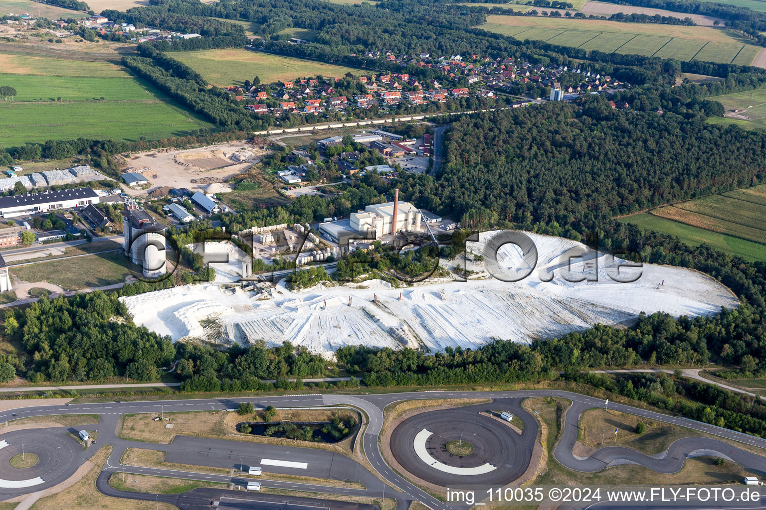 Aerial view of Course of ADAC Driving securitly centre Hansa in Embsen in the state Lower Saxony, Germany