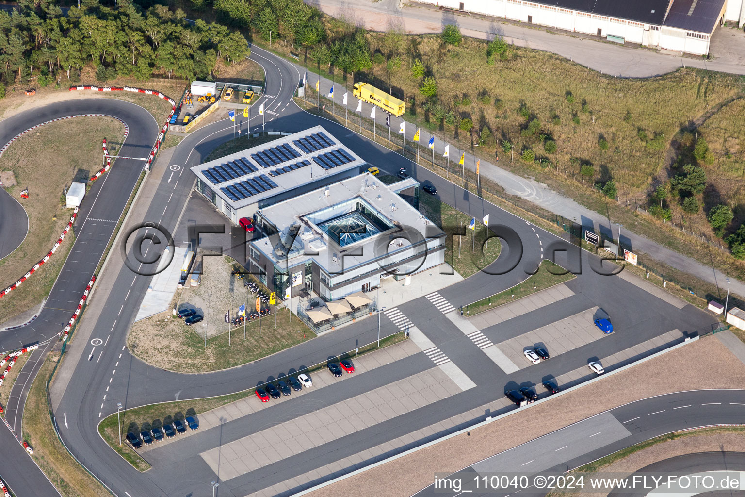 Aerial photograpy of Kart-racecourse Kartbahn Lueneburg and of ADAC Fahrsicherheitszentrum Hansa in Embsen in the state Lower Saxony, Germany