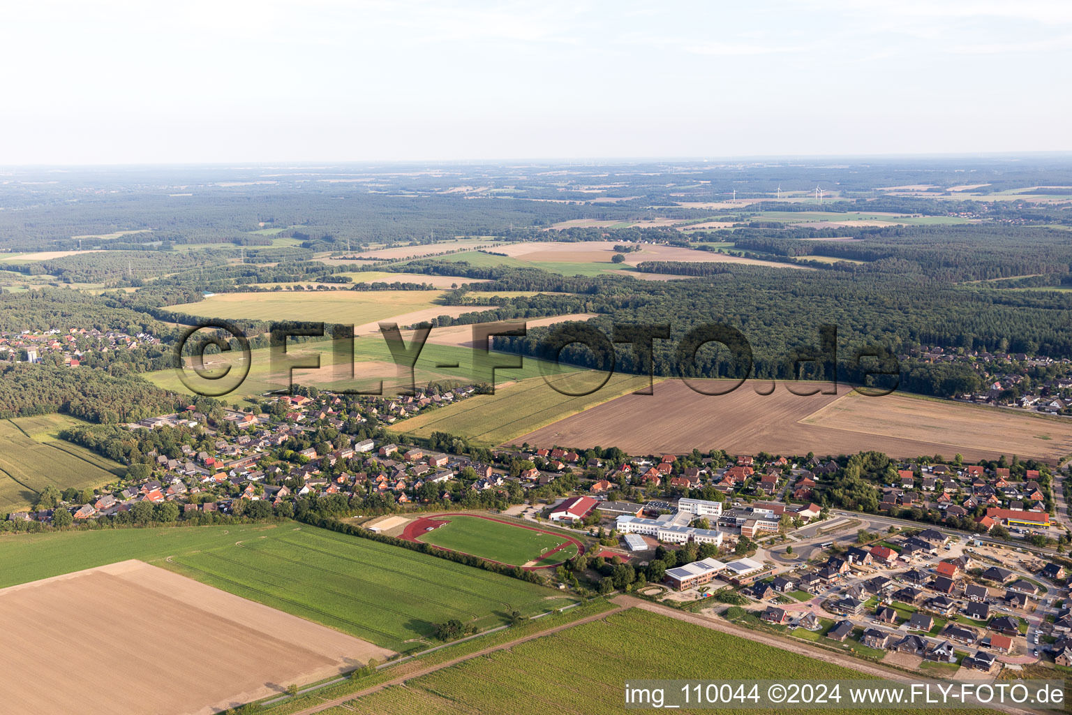 Aerial view of Embsen in the state Lower Saxony, Germany