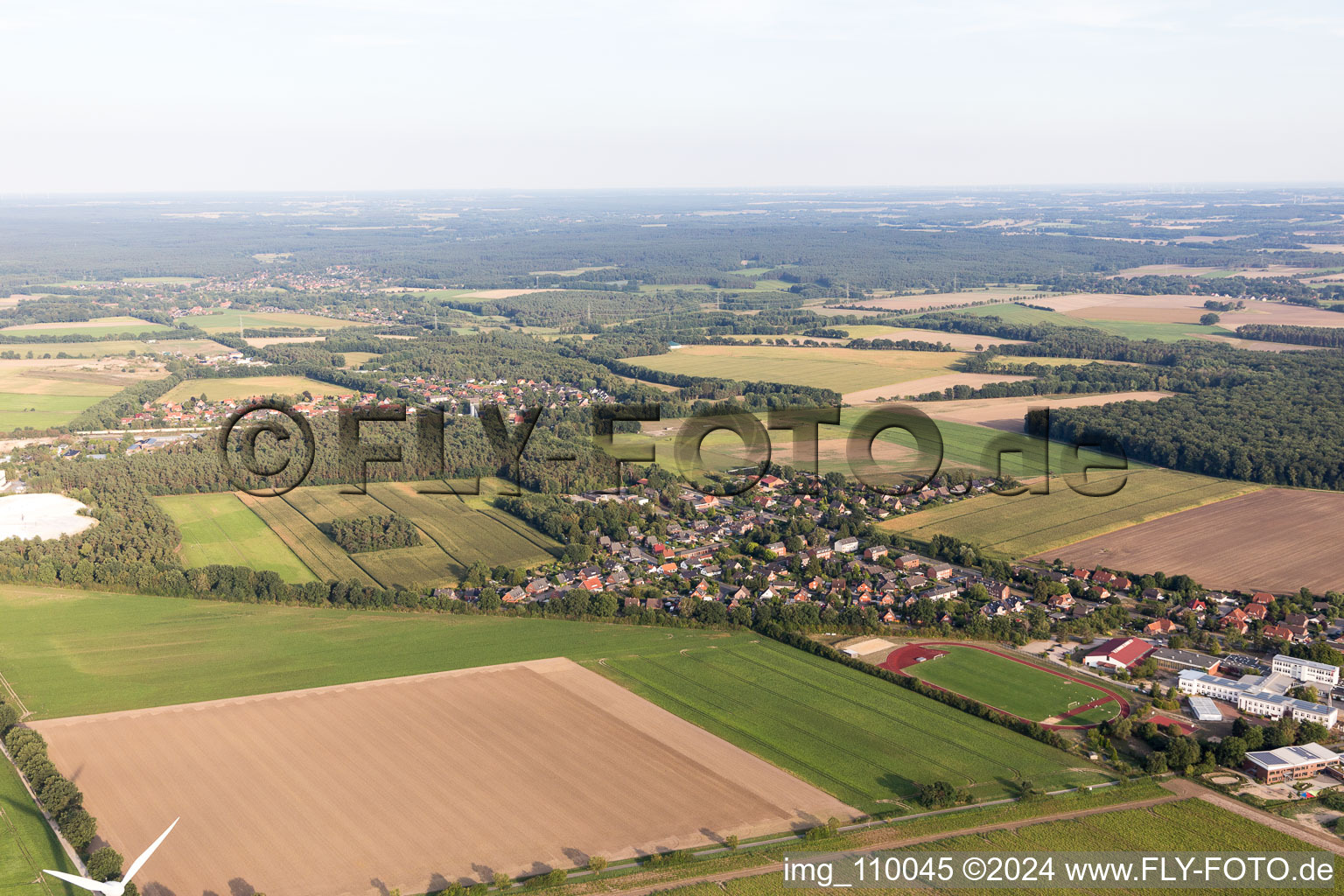 Aerial photograpy of Embsen in the state Lower Saxony, Germany