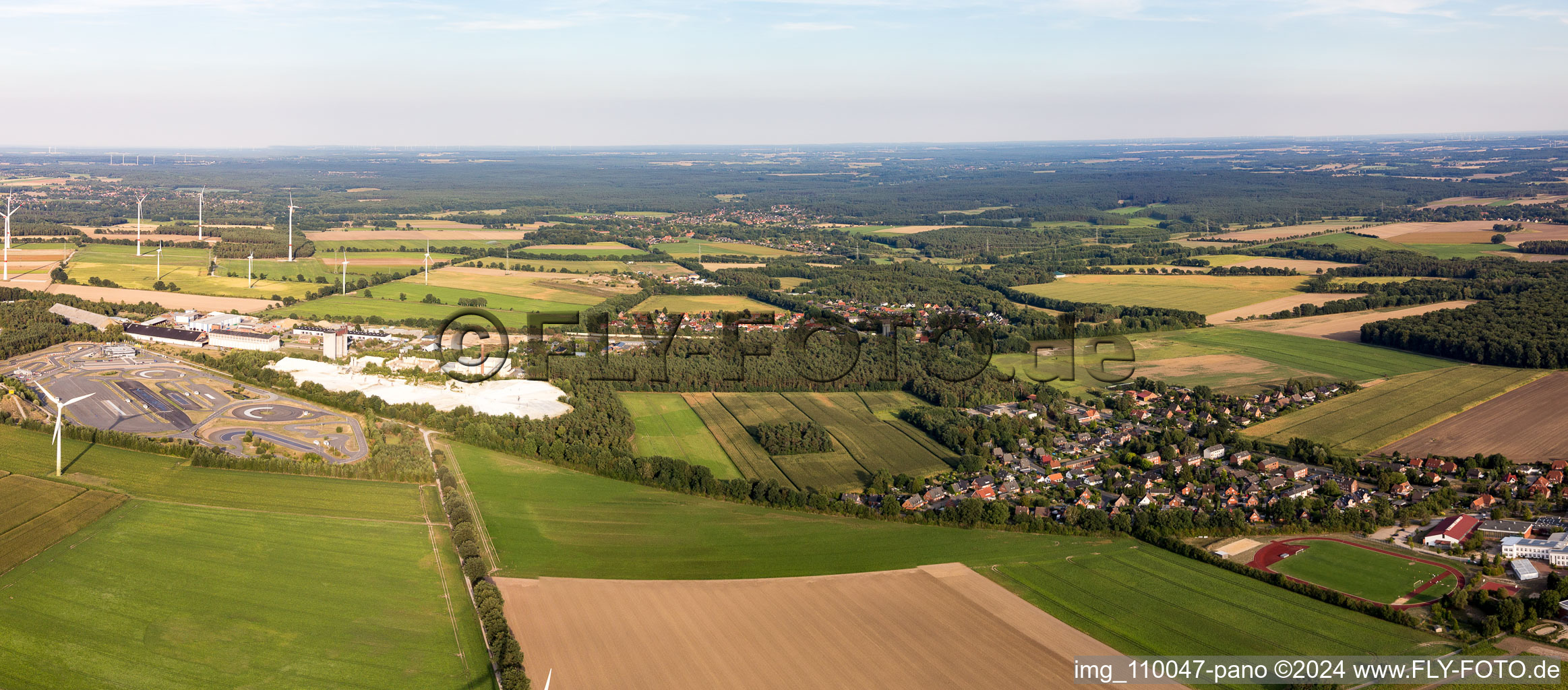 Embsen in the state Lower Saxony, Germany from above