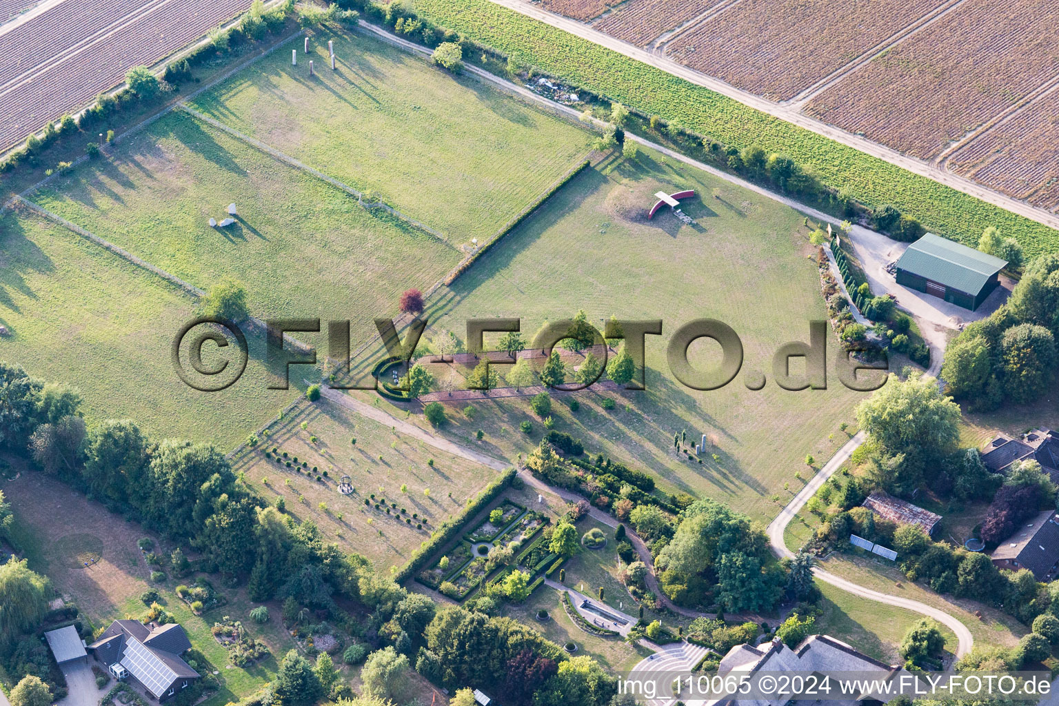 Holiday house plant of the park Gutspark in Amelinghausen in the state Lower Saxony, Germany