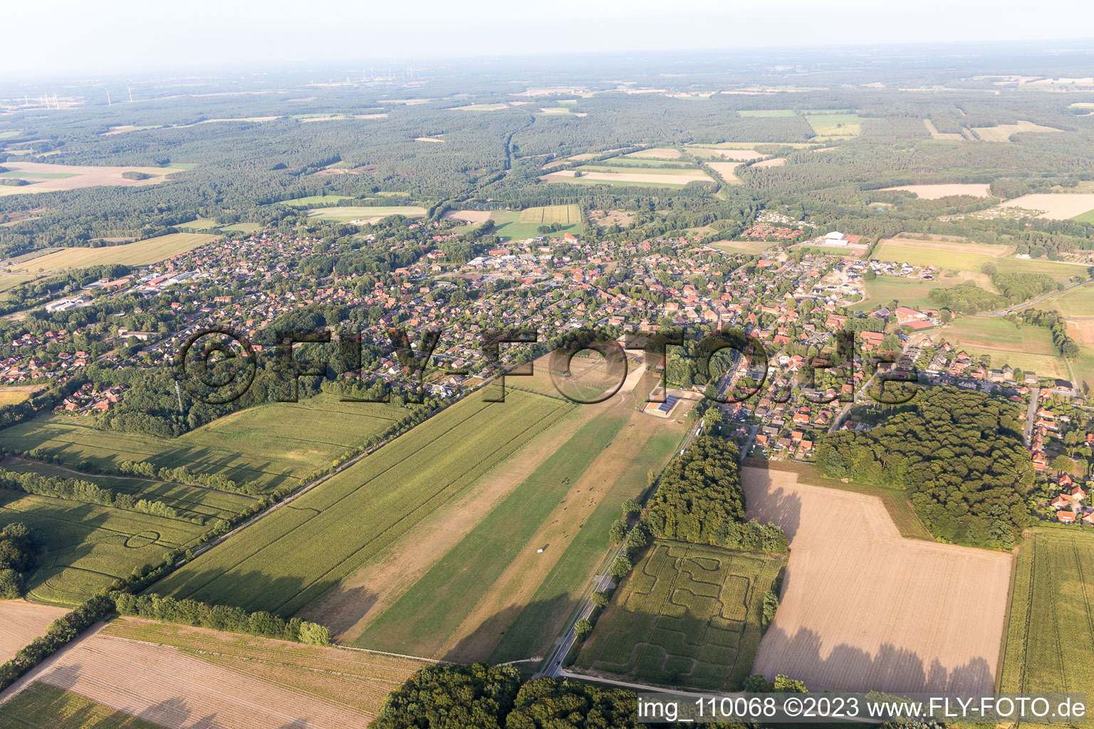 Aerial photograpy of Amelinghausen in the state Lower Saxony, Germany