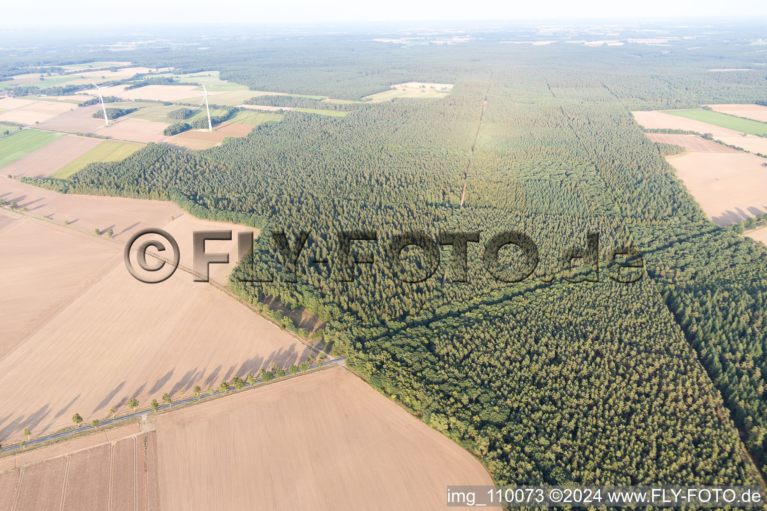 Aerial view of Diersbüttel in the state Lower Saxony, Germany