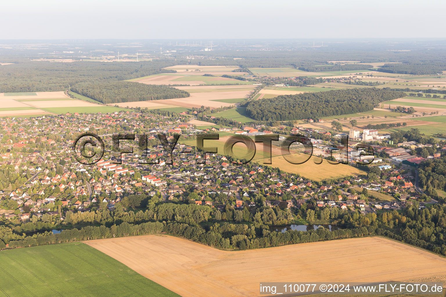 Aerial view of Ebstorf in the state Lower Saxony, Germany