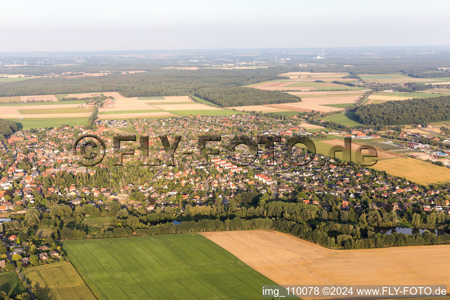 Aerial photograpy of Ebstorf in the state Lower Saxony, Germany