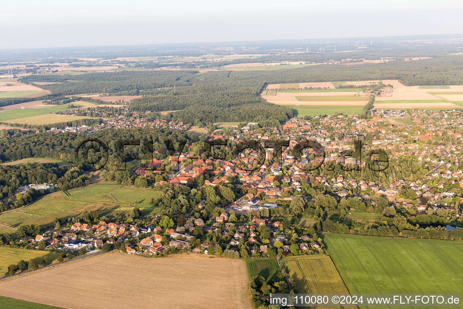 Ebstorf in the state Lower Saxony, Germany from above