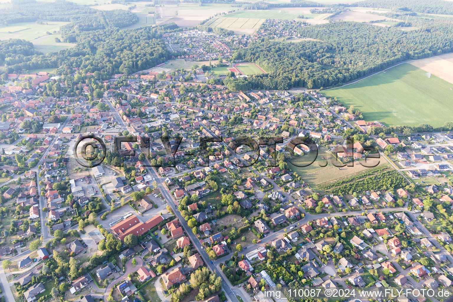 Ebstorf in the state Lower Saxony, Germany viewn from the air