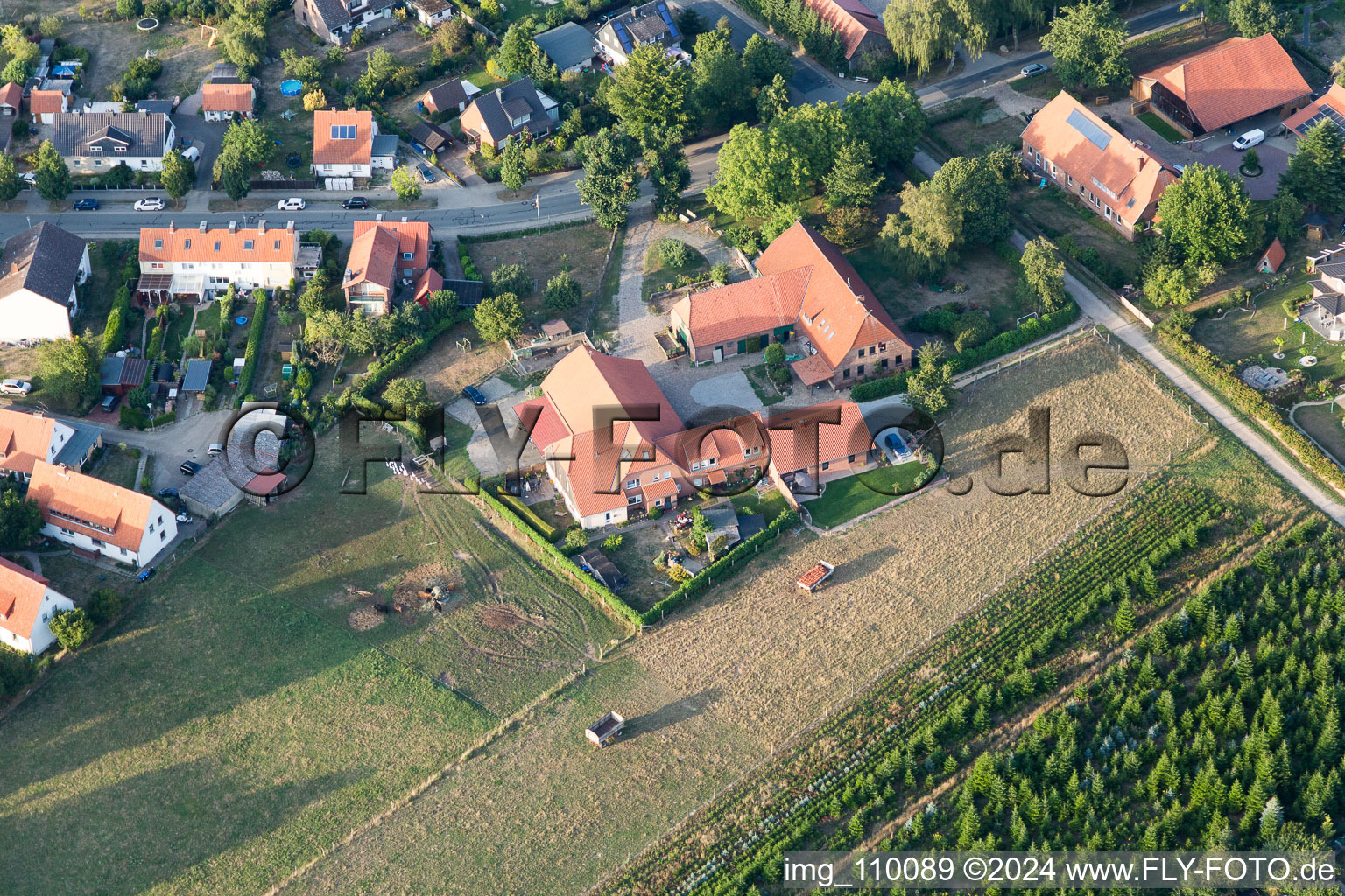 Drone image of Ebstorf in the state Lower Saxony, Germany