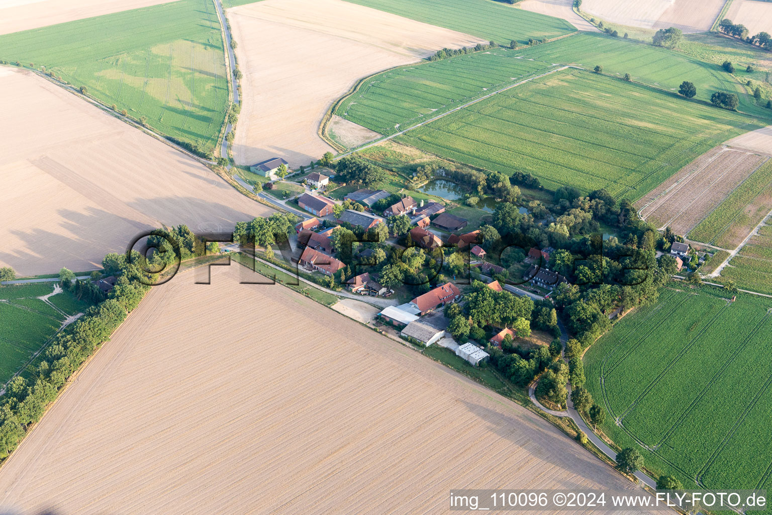 Aerial view of Addensthorpe in the district Addenstorf in Jelmstorf in the state Lower Saxony, Germany