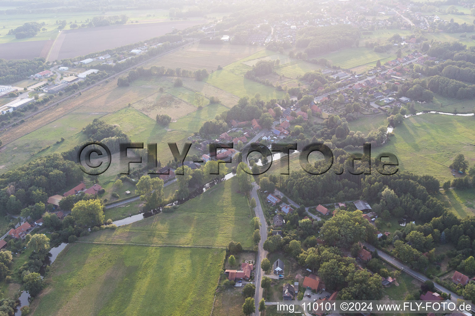 Aerial photograpy of Wichmannsburg in the state Lower Saxony, Germany