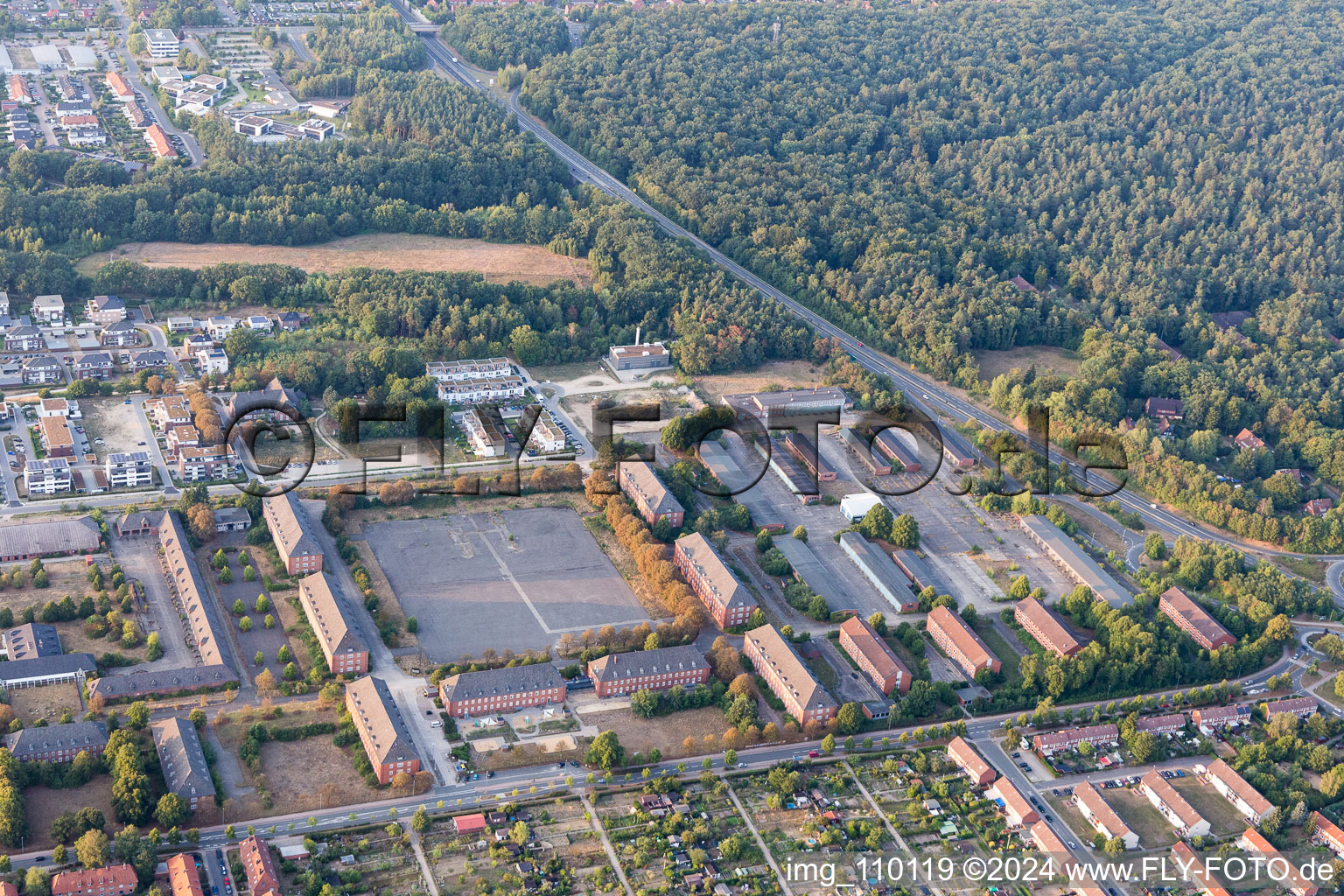 Building complex of the former military barracks in Lueneburg in the state Lower Saxony, Germany