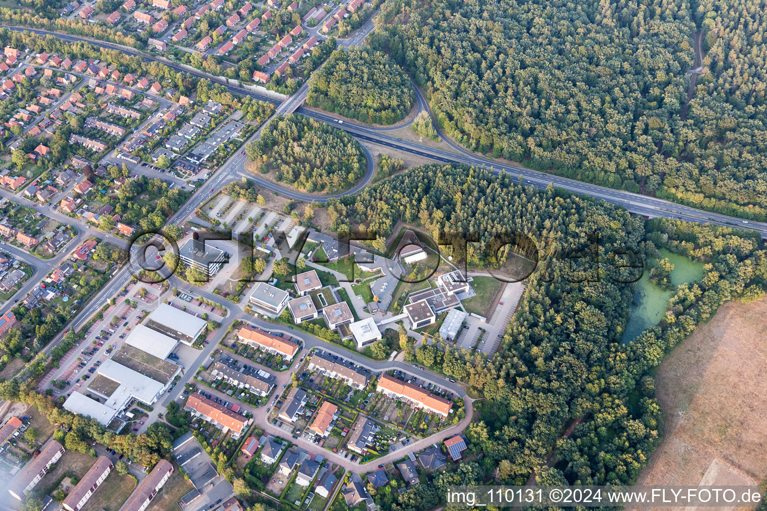 Oblique view of Campus building of Werum Software & Systems AG and Werum IT Solutions GmbH in the district Moorfeld in Lueneburg in the state Lower Saxony, Germany