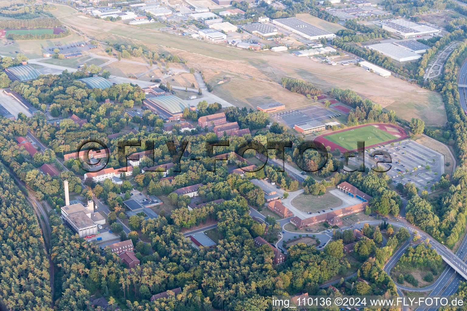 Aerial photograpy of Airport in Lüneburg in the state Lower Saxony, Germany