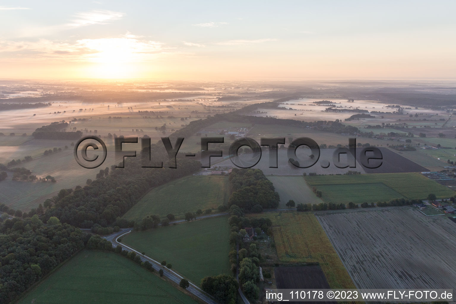 Aerial photograpy of Scharnebeck in the state Lower Saxony, Germany