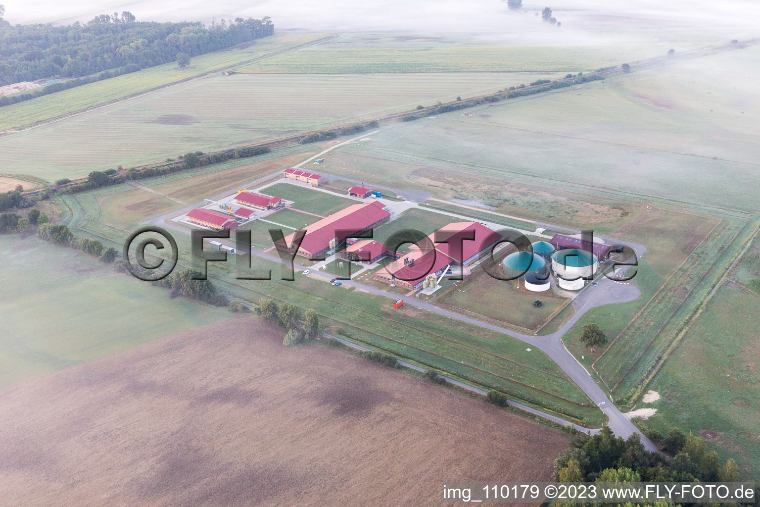Aerial photograpy of Echem in the state Lower Saxony, Germany