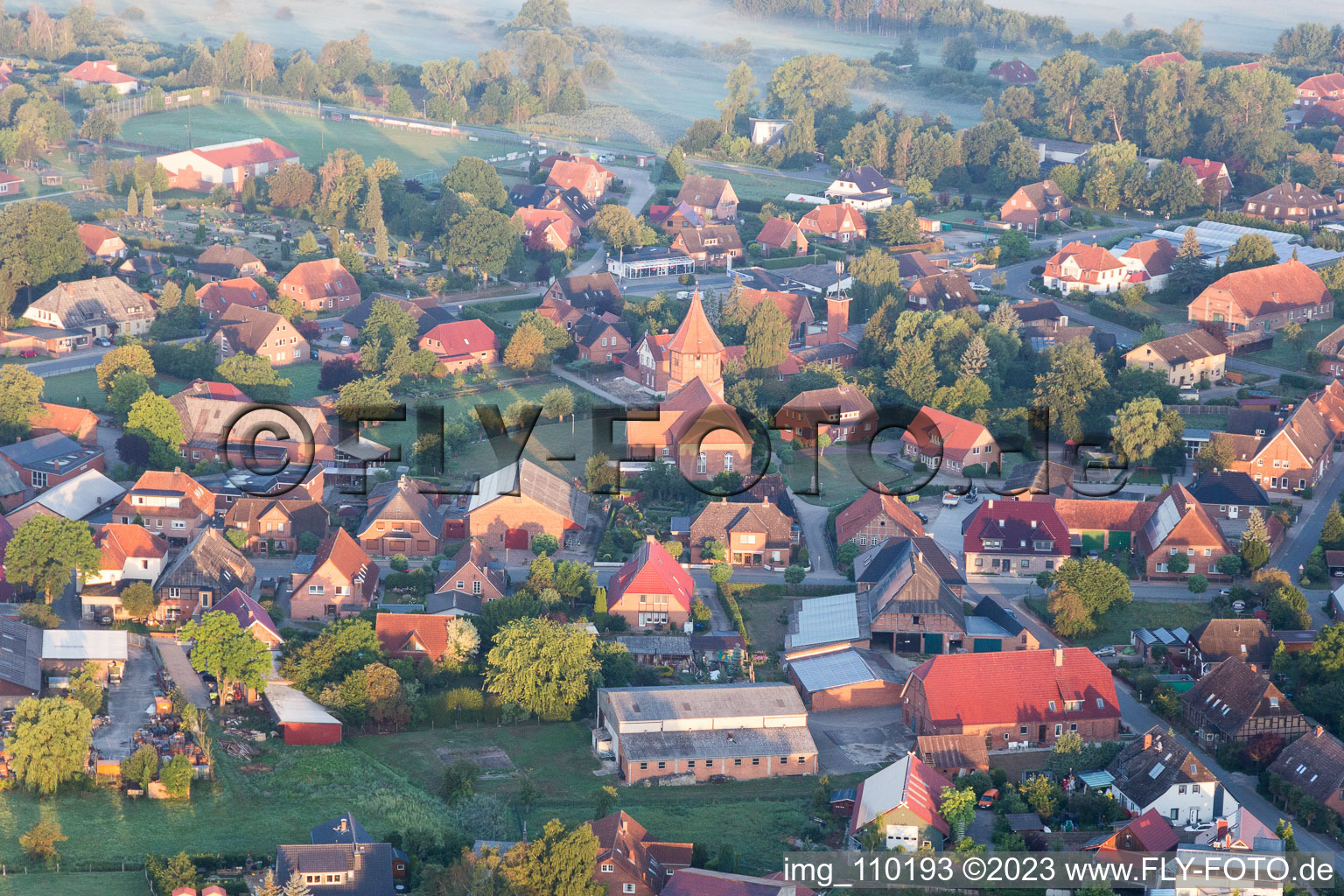 Aerial photograpy of Artlenburg in the state Lower Saxony, Germany