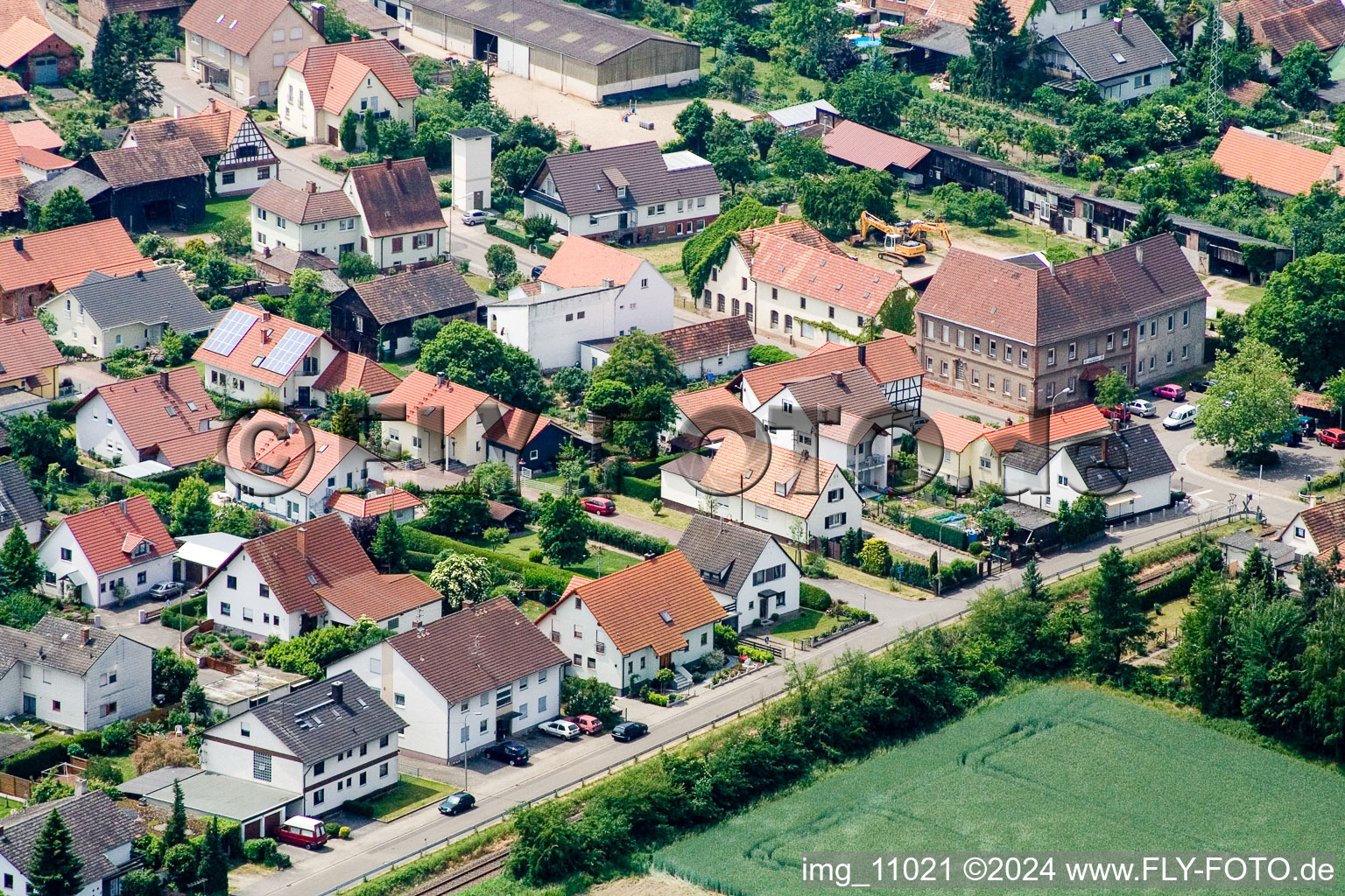 Drone recording of Barbelroth in the state Rhineland-Palatinate, Germany