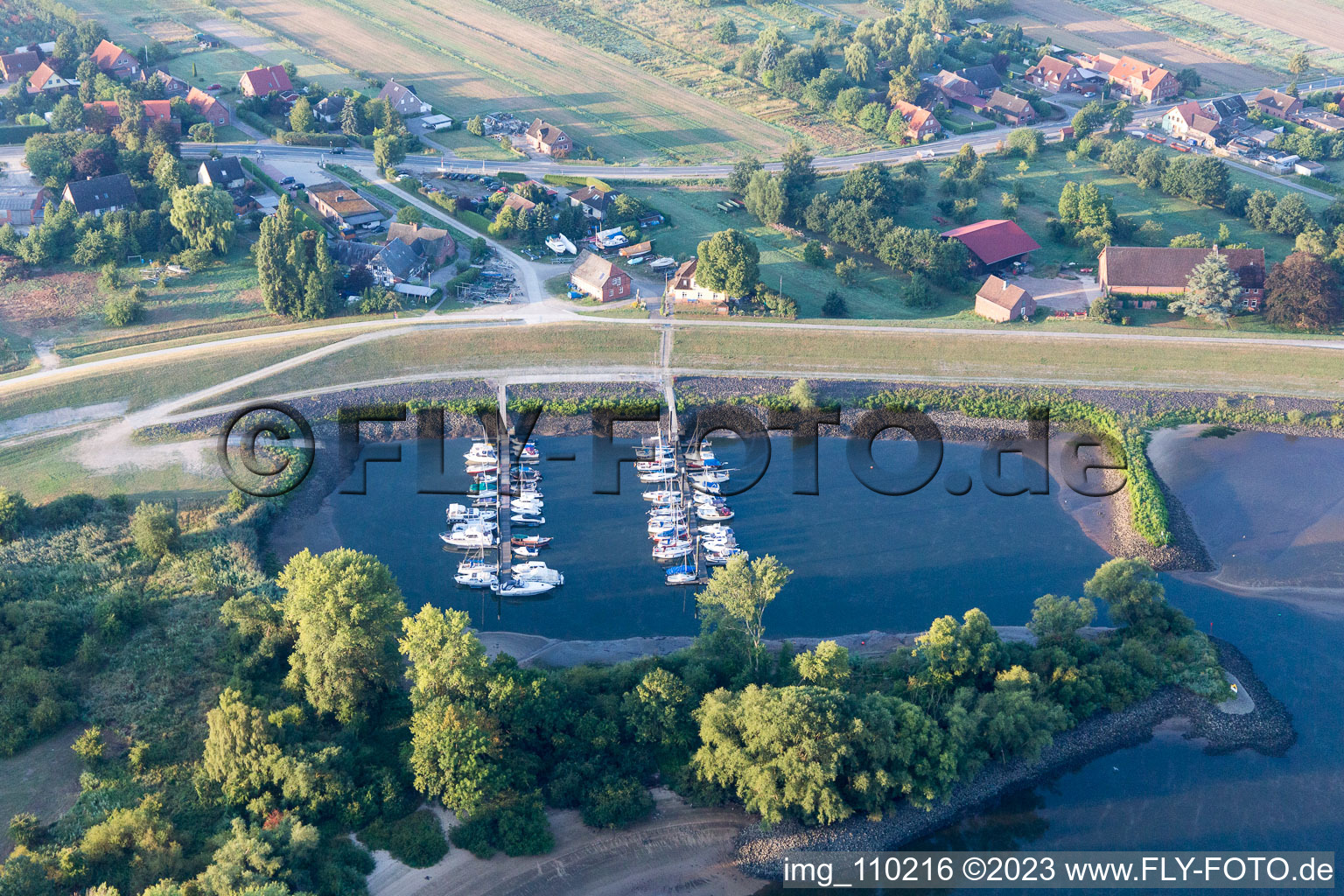 Harbor in Elbstorf in the state Lower Saxony, Germany