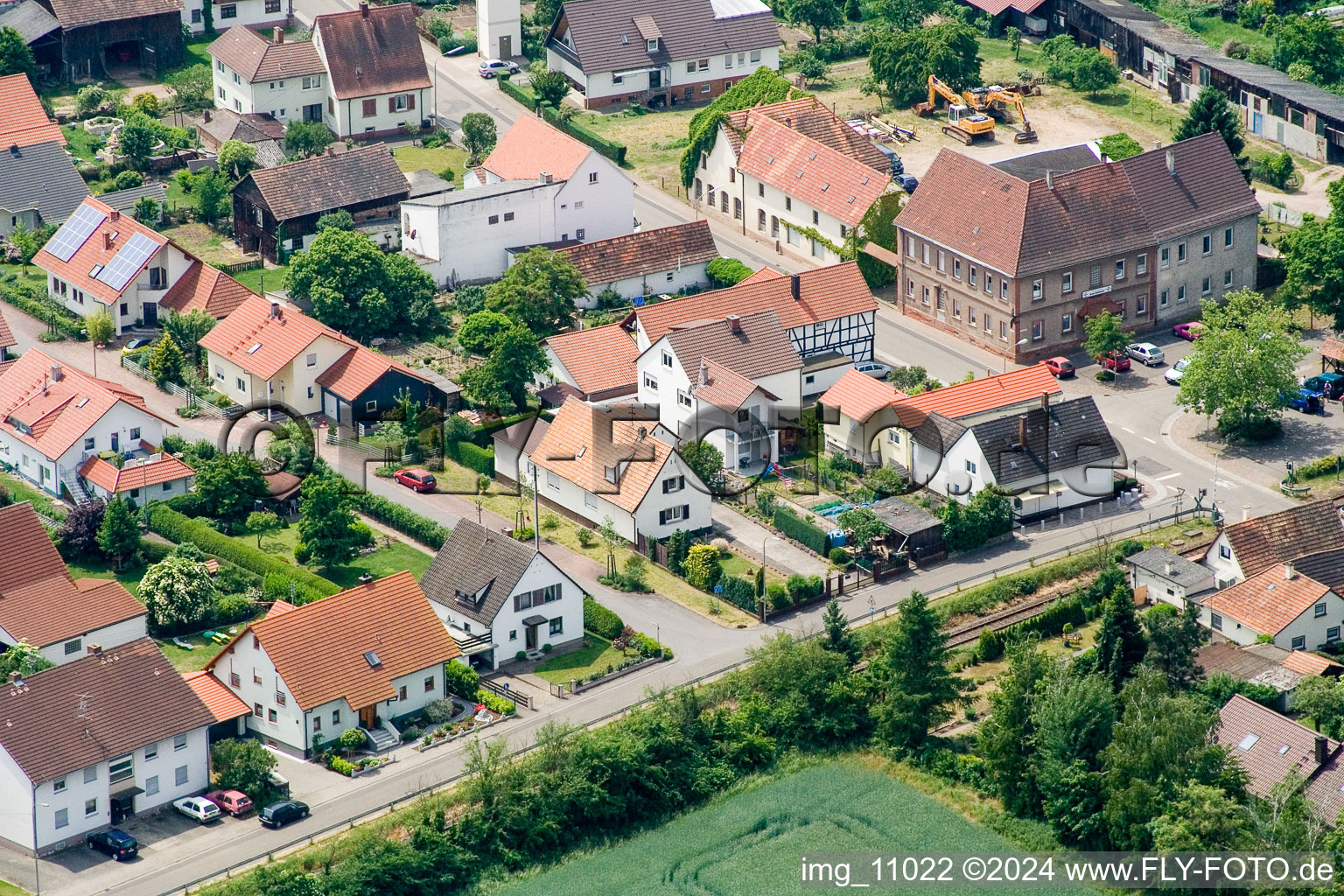 Drone image of Barbelroth in the state Rhineland-Palatinate, Germany