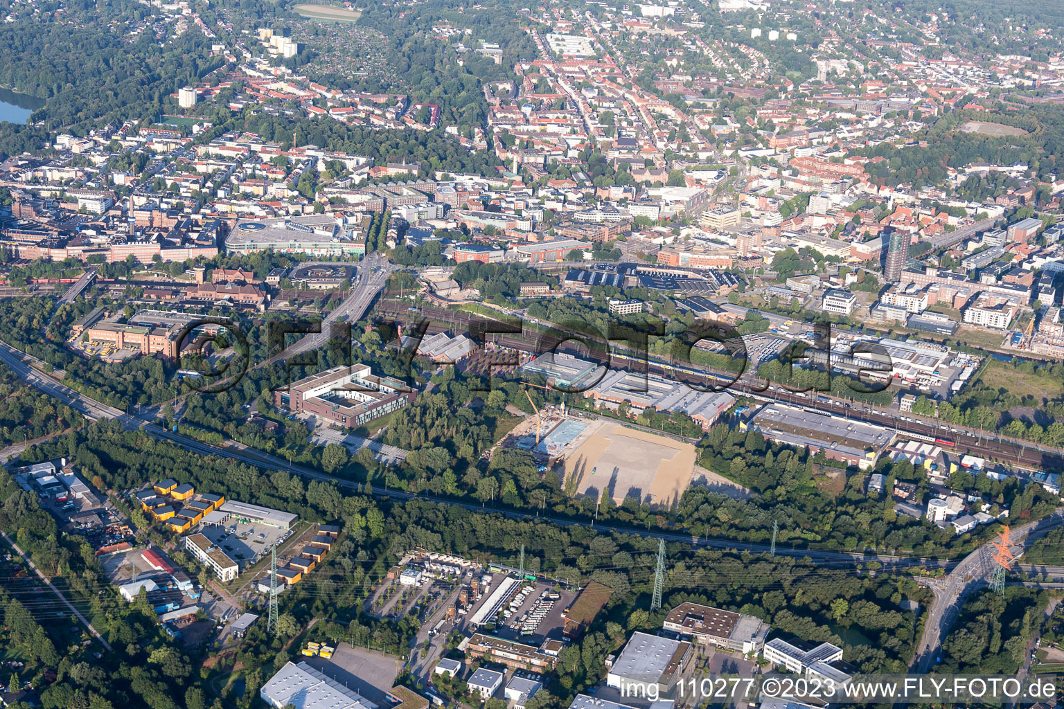 Aerial photograpy of Harburg in the state Hamburg, Germany