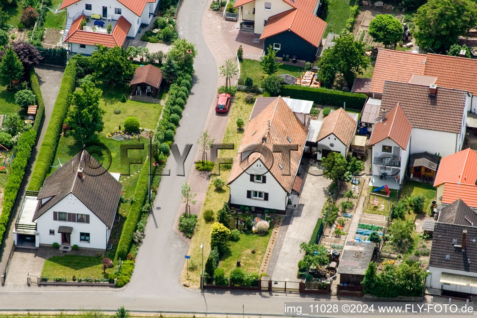 Aerial view of Barbelroth in the state Rhineland-Palatinate, Germany