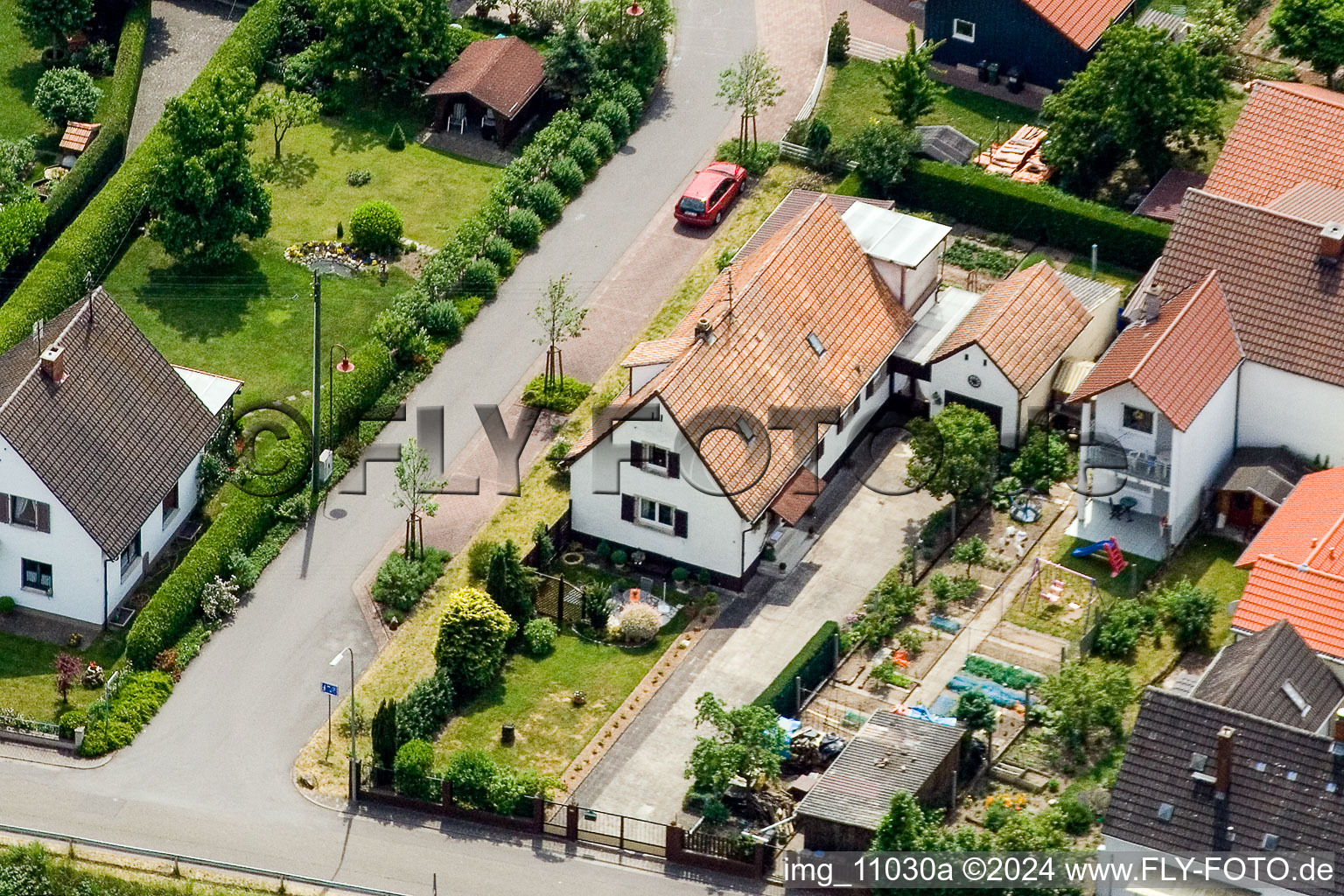 Oblique view of Barbelroth in the state Rhineland-Palatinate, Germany