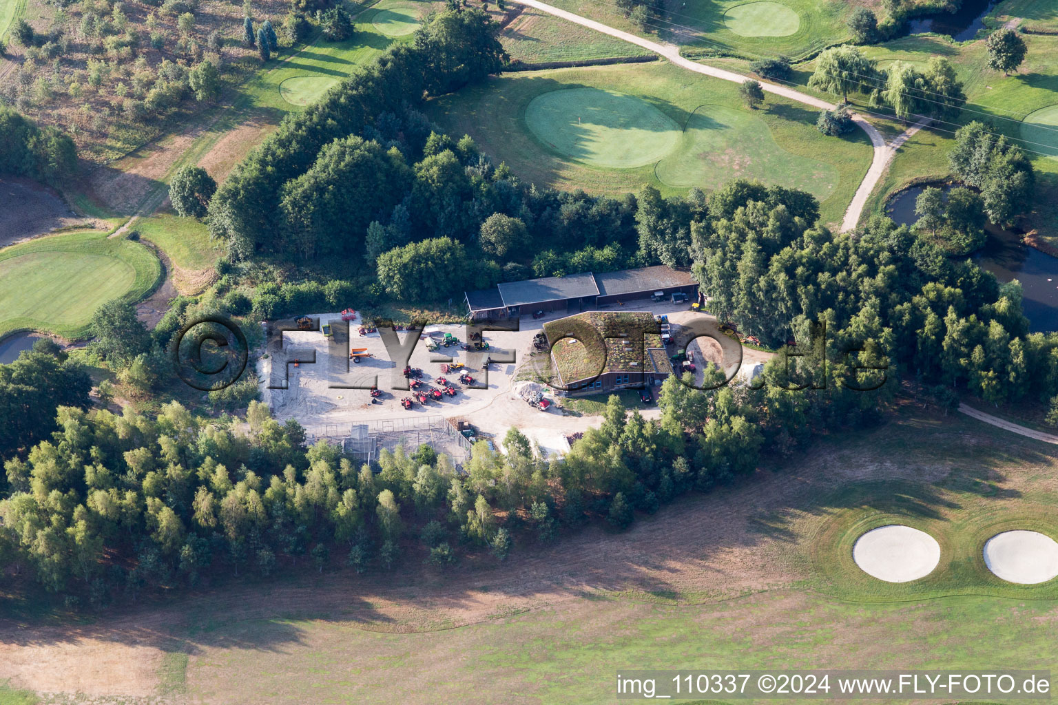 Oblique view of Grounds of the Golf course at Green Eagle Golf Courses in Winsen (Luhe) in the state Lower Saxony, Germany