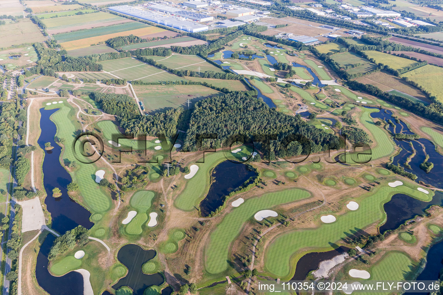 Bird's eye view of Grounds of the Golf course at Green Eagle Golf Courses in Winsen (Luhe) in the state Lower Saxony, Germany