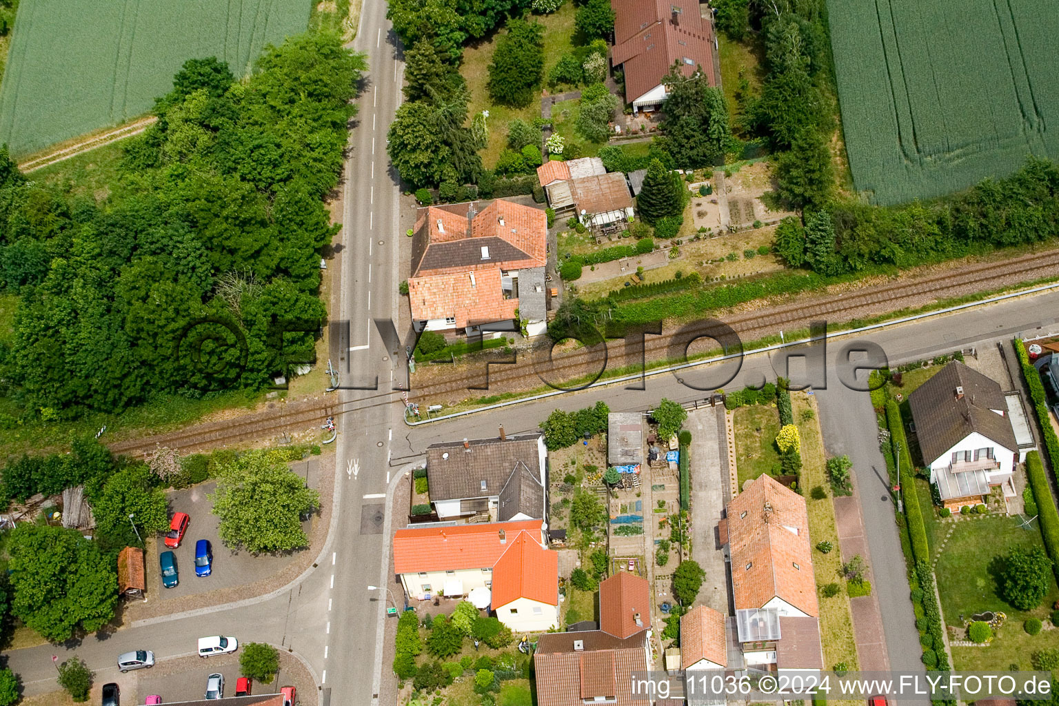 Bird's eye view of Barbelroth in the state Rhineland-Palatinate, Germany