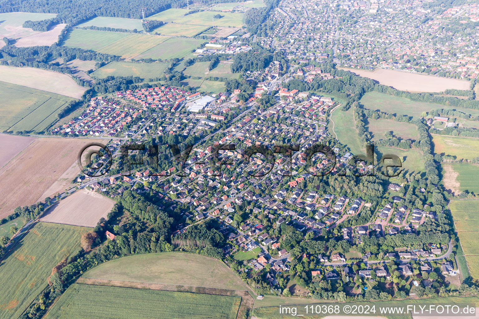 Reppenstedt in the state Lower Saxony, Germany from above