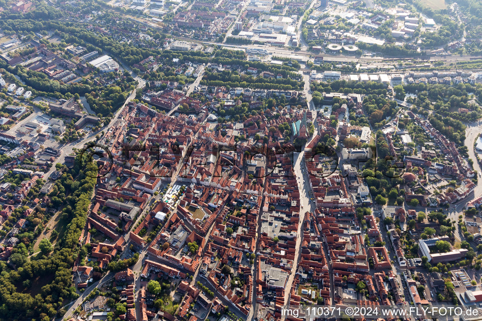 Aerial photograpy of Lüneburg in the state Lower Saxony, Germany