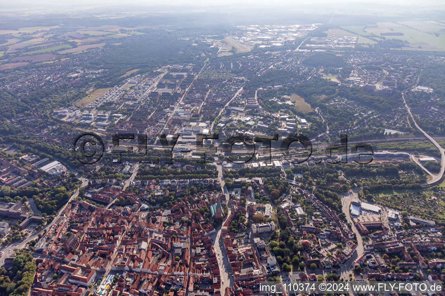 Lüneburg in the state Lower Saxony, Germany from above