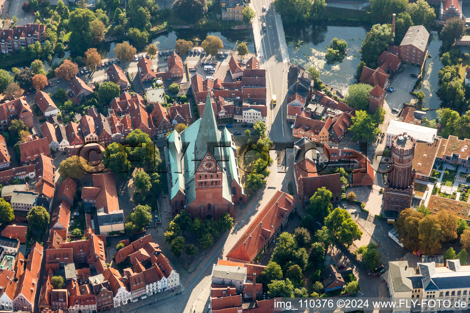 Church building in of St. Johannis in Old Town- center of downtown in Lueneburg in the state Lower Saxony, Germany