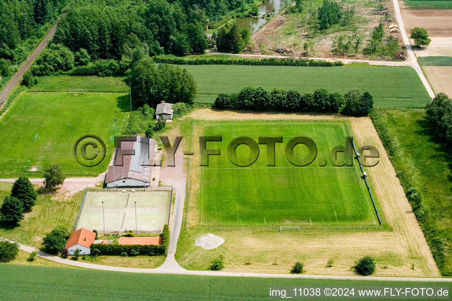 Football pitch in Barbelroth in the state Rhineland-Palatinate