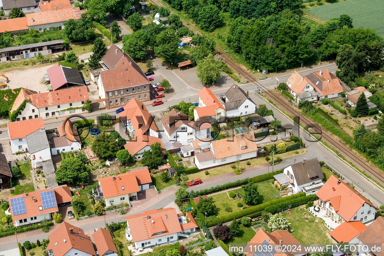 Drone recording of Barbelroth in the state Rhineland-Palatinate, Germany