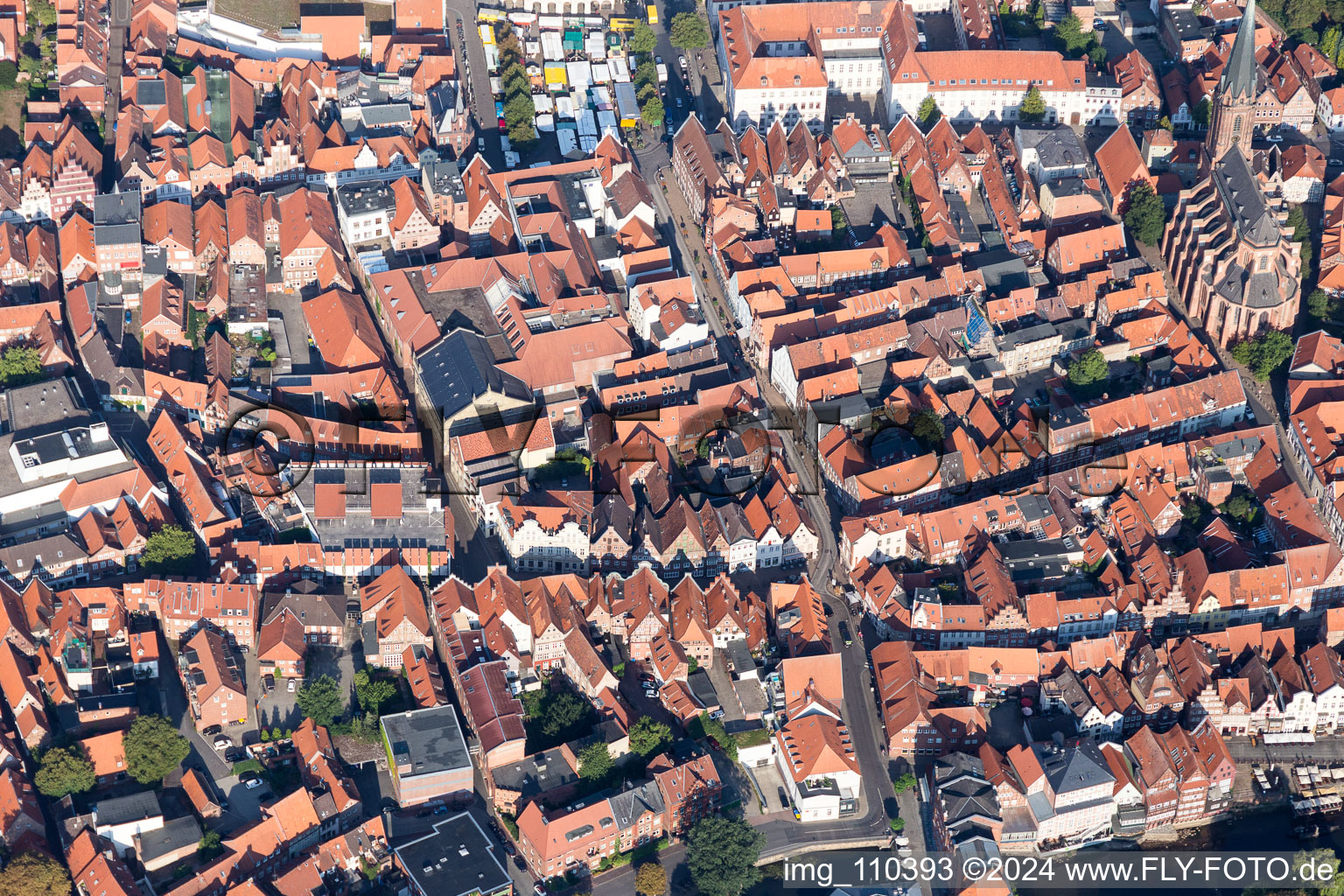 Bird's eye view of Lüneburg in the state Lower Saxony, Germany