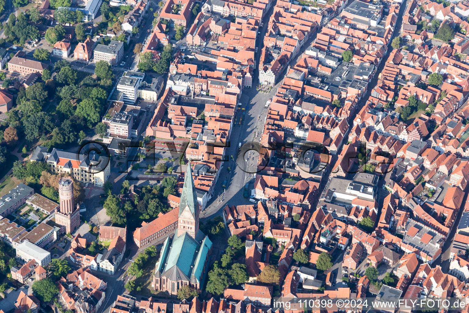 Drone image of Lüneburg in the state Lower Saxony, Germany