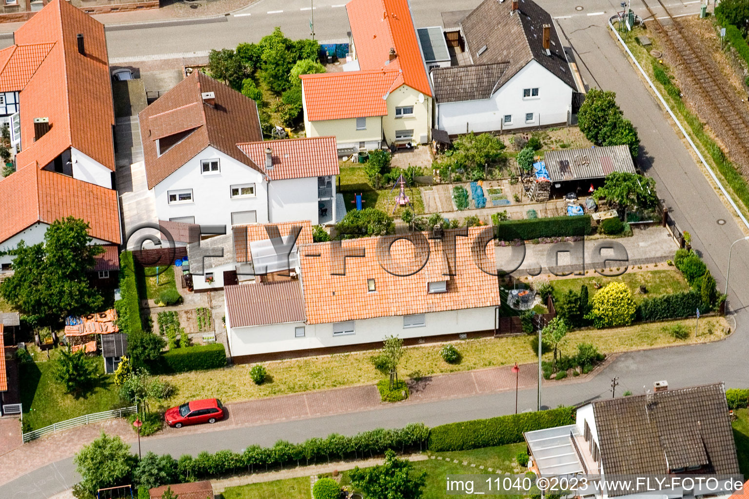 Drone image of Barbelroth in the state Rhineland-Palatinate, Germany
