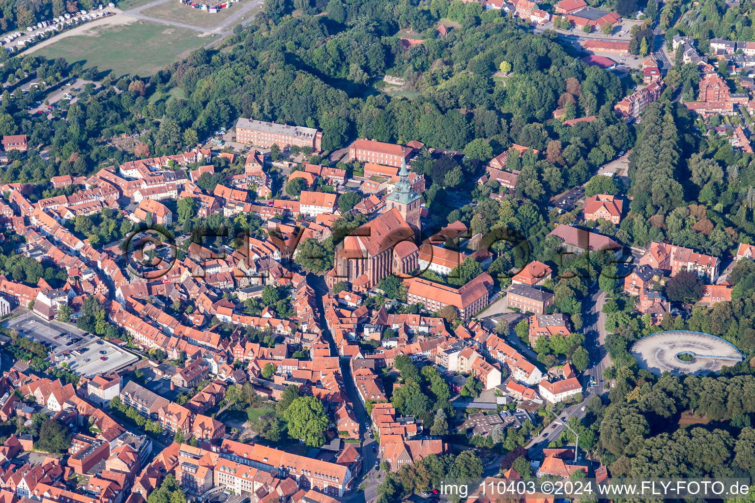 Church building in St. Michaeliskirche Old Town- center of downtown in Lueneburg in the state Lower Saxony, Germany