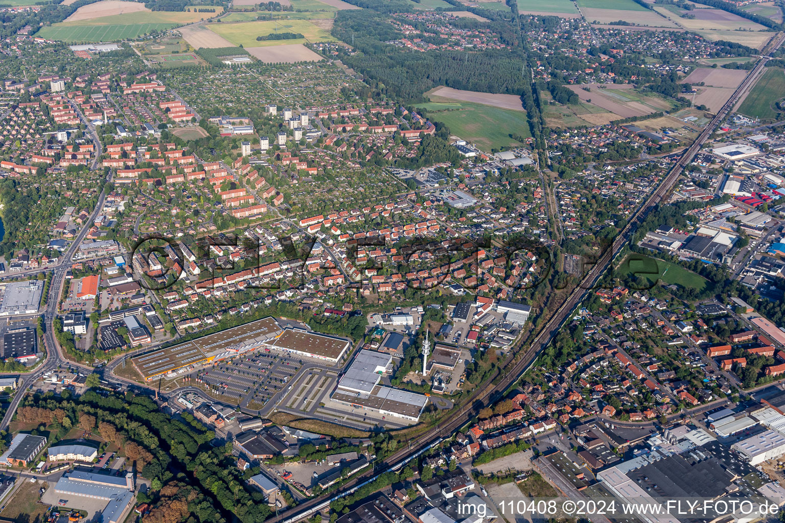 Industrial and commercial area Goseburg Zeltberg in Lueneburg in the state Lower Saxony, Germany