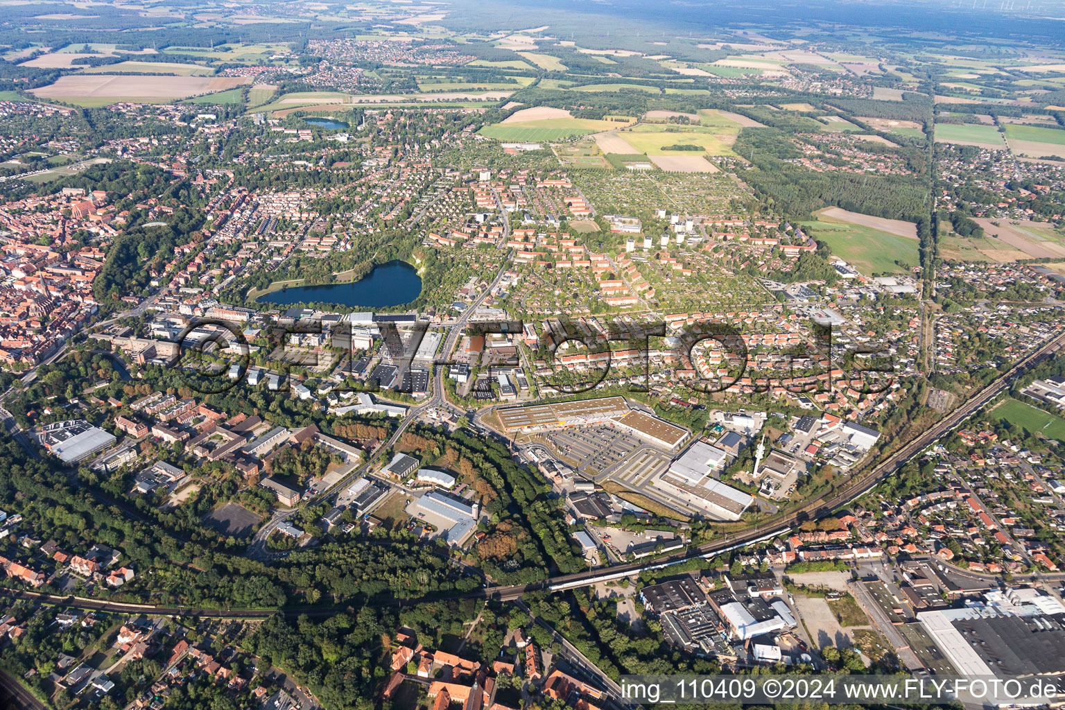 Aerial view of Lüneburg in the state Lower Saxony, Germany