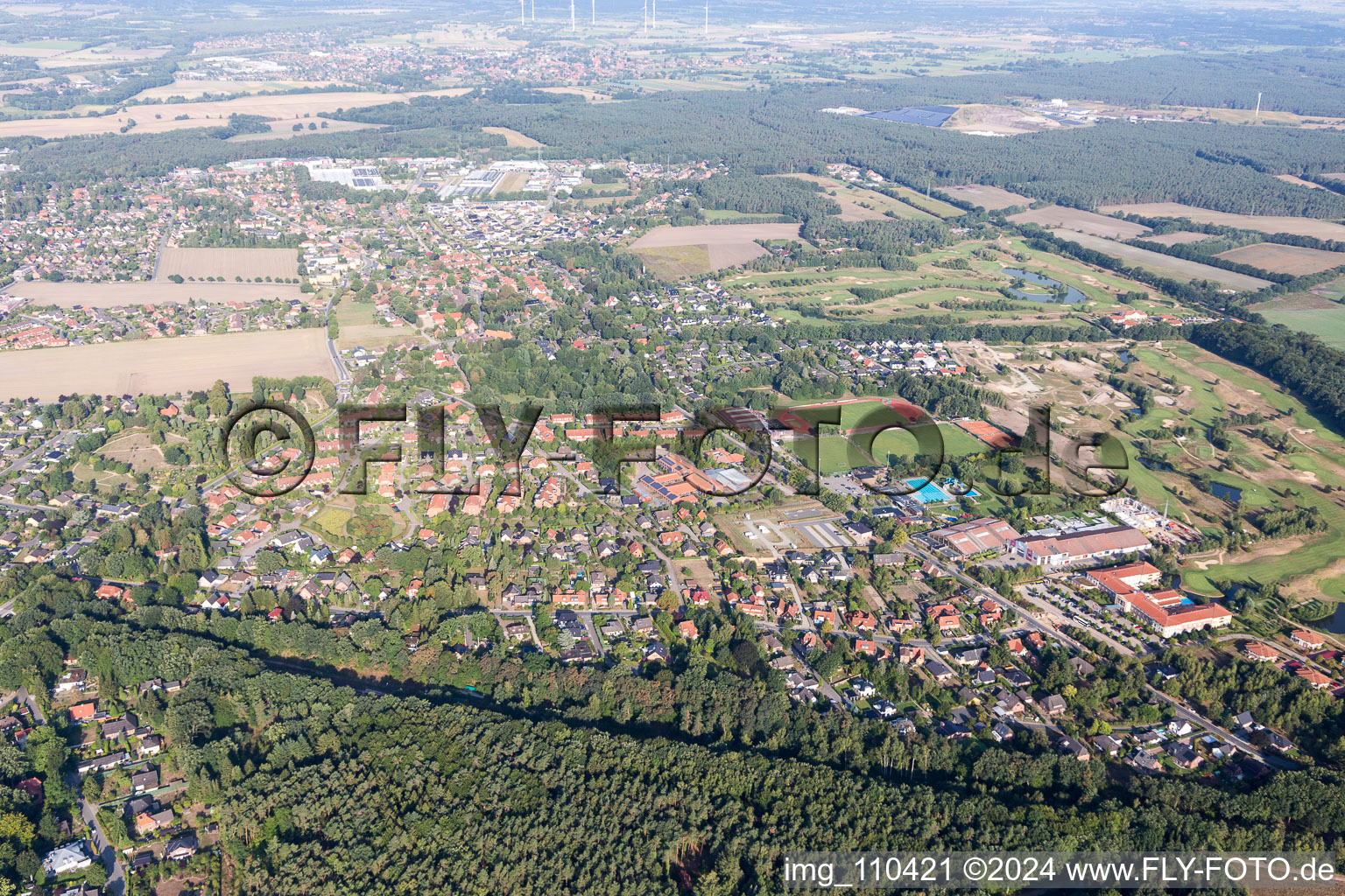 Aerial photograpy of Adendorf in the state Lower Saxony, Germany