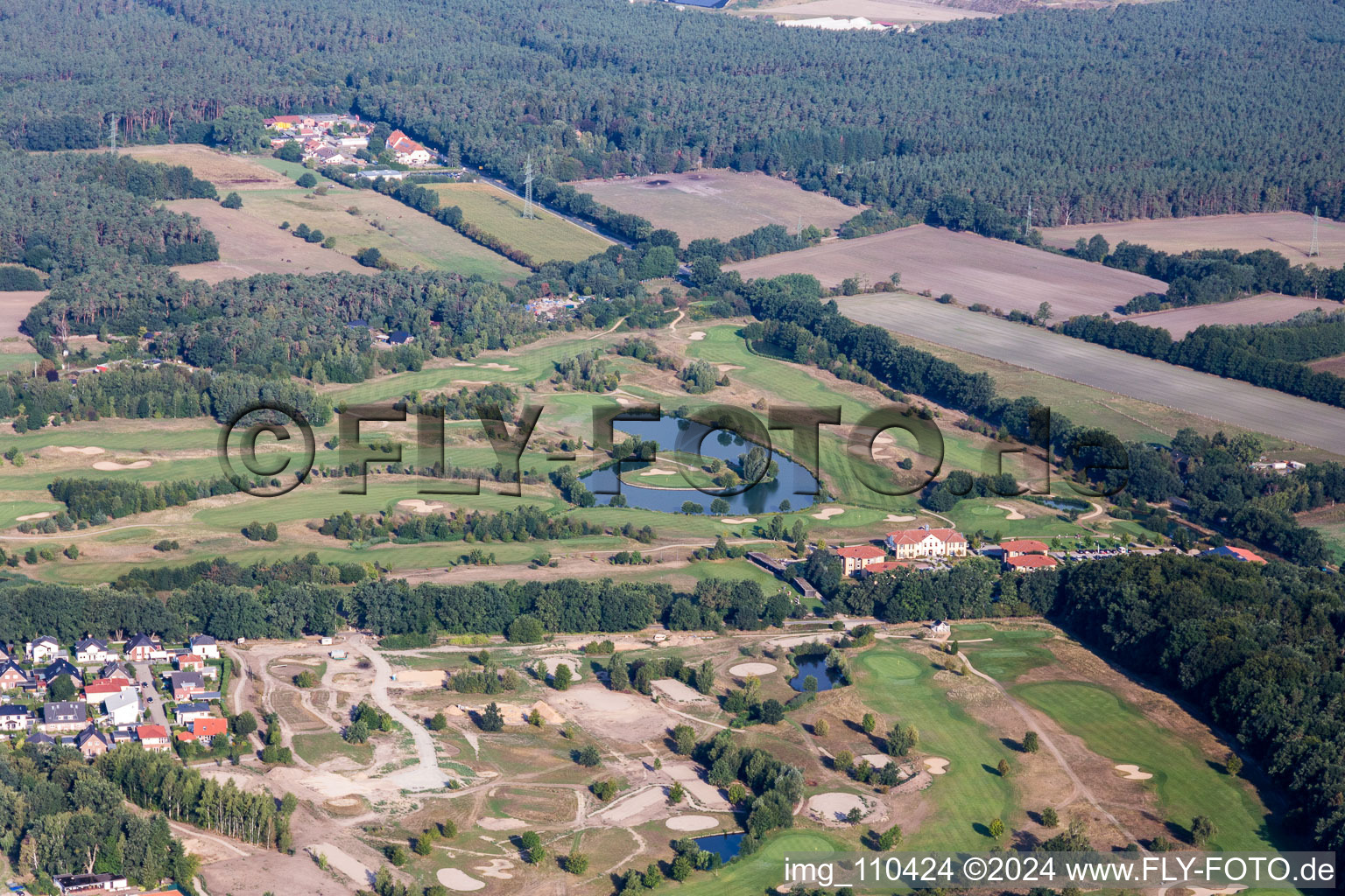 Oblique view of Grounds of the Golf course at Golf Resort Adendorf in Adendorf in the state Lower Saxony, Germany