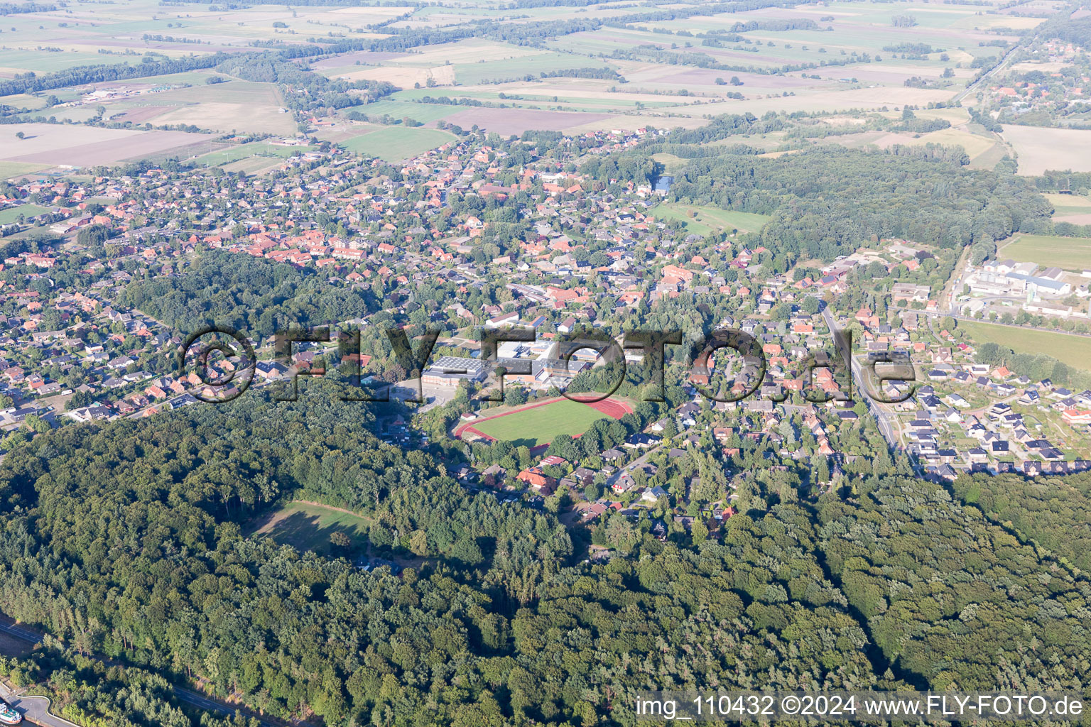 Oblique view of Scharnebeck in the state Lower Saxony, Germany