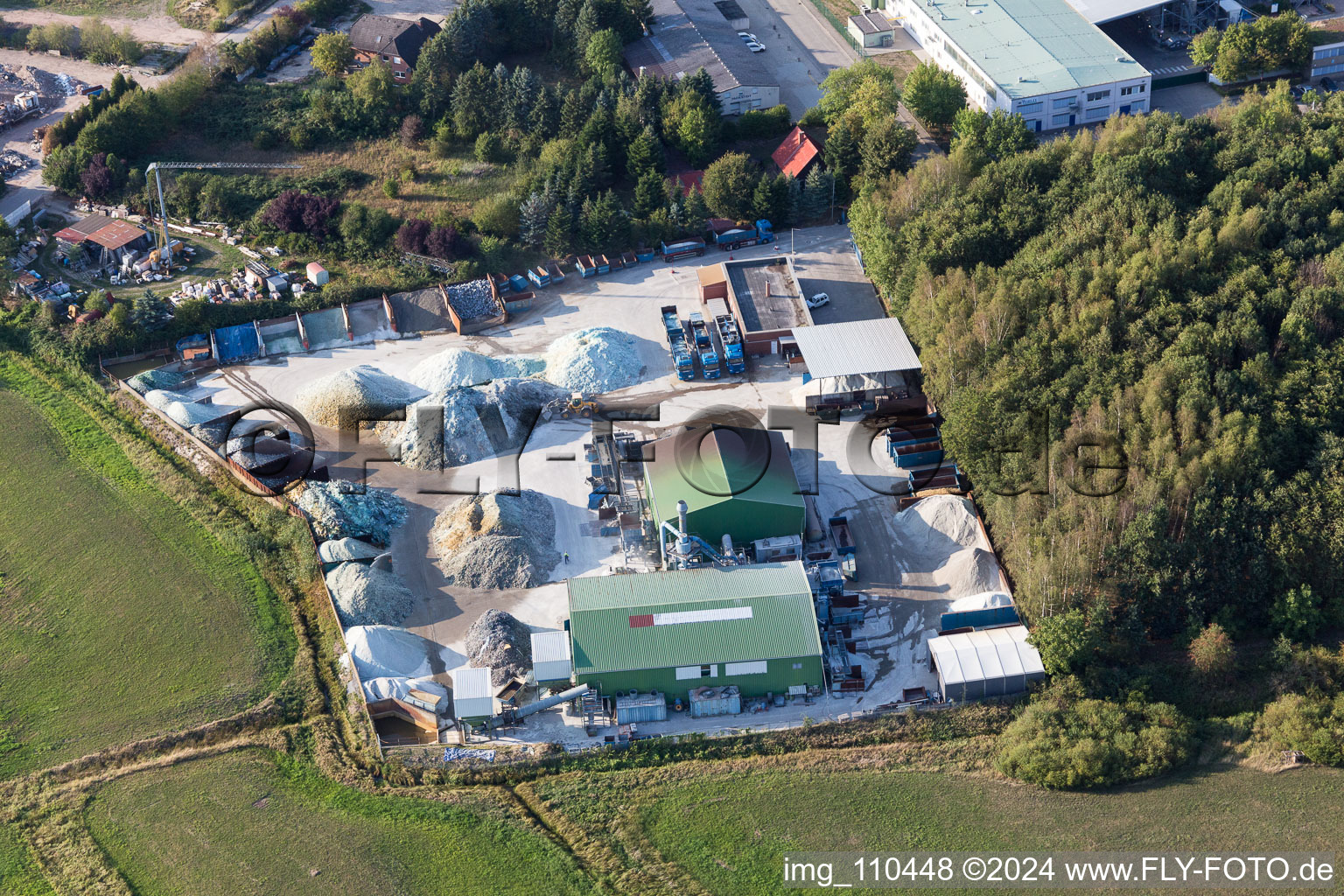 Industrial area on the Elbe foreland in Lauenburg in the state Schleswig Holstein, Germany